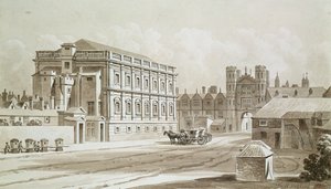 Banqueting House e King&39;s Gate, 1827 (caneta e tinta no papel) de Thomas Hosmer Shepherd