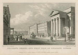Capela de Belgrave e o lado oeste da Praça Belgrave de Thomas Hosmer Shepherd