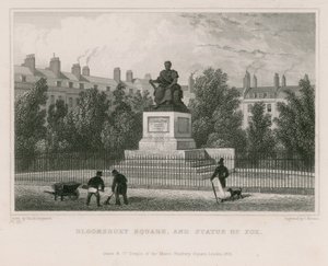 Bloomsbury Square e estátua de Fox de Thomas Hosmer Shepherd