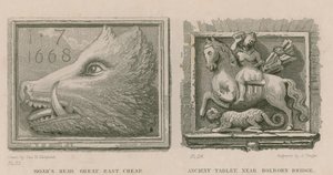 Cabeça de Javali e tablet antigo de Thomas Hosmer Shepherd