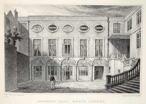 Brewer&39;s Hall, Addle Street, de Londres e seus arredores no pub do século XIX. Jones und Co., 1827-1829 de Thomas Hosmer Shepherd