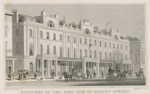 Edifícios no lado leste da Regent Street, Londres de Thomas Hosmer Shepherd