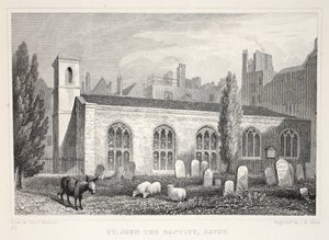 Igreja de São João Batista, Sabóia, do pub "Londres e seus arredores no século XIX". Jones und Co., 1827-1829 de Thomas Hosmer Shepherd