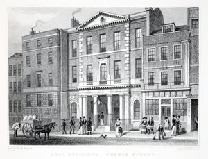 Coal Exchange, do pub "London and its Environs in the 19th Century". Jones und Co., 1827-1829 de Thomas Hosmer Shepherd