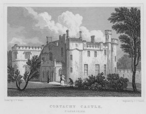Castelo de Cortachy, Forfarshire (gravura) de Thomas Hosmer Shepherd