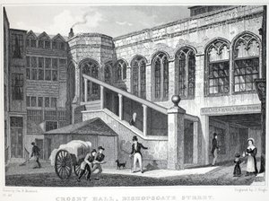 Crosby Hall, do pub "London and its Environs in the 19th Century". Jones und Co., 1827-1829 de Thomas Hosmer Shepherd