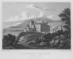Culzean Castle, South East View, Ayrshire (gravura) de Thomas Hosmer Shepherd