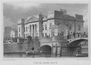 Custom House, Leith (gravura) de Thomas Hosmer Shepherd