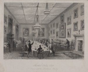 Reunião de jantar da Sociedade Dilettanti, Taverna Thatched House em St Jamess Street, c.1840 de Thomas Hosmer Shepherd