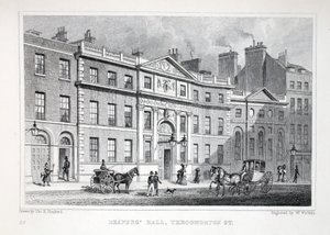 Draper&39;s Hall, Throgmorton Street, do pub "London and its Environs in the 19th Century". Jones und Co., 1827-1829 de Thomas Hosmer Shepherd