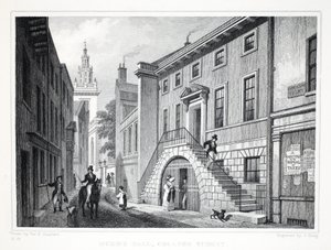 Dyer&39;s Hall, Little Elbow Lane, de Londres e arredores do pub do século XIX. Jones und Co., 1827-1829 de Thomas Hosmer Shepherd