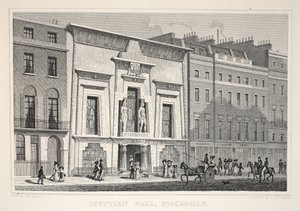 Salão egípcio, Piccadilly, do pub "London and its Environs in the 19th Century". Jones und Co., 1827-1829 de Thomas Hosmer Shepherd