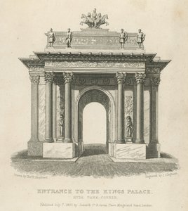 Entrada para o Palácio dos Reis, Hyde Park Corner de Thomas Hosmer Shepherd