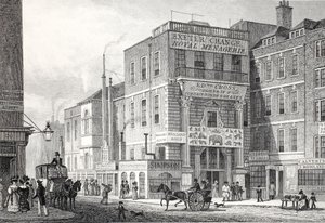 Exeter Change, Strand, do pub "London and its Environs in the 19th Century". Jones und Co., 1827-1829 de Thomas Hosmer Shepherd