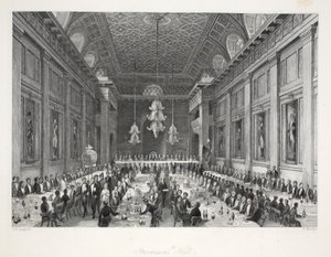 Salão do Maçom, do pub "London Interiors with their Costumes and Ceremonies". Joseph Mead, Londres, c.1843 (gravura em aço) de Thomas Hosmer Shepherd