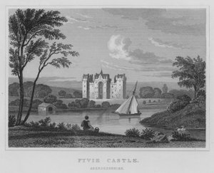 Castelo Fyvie, Aberdeenshire (gravura) de Thomas Hosmer Shepherd