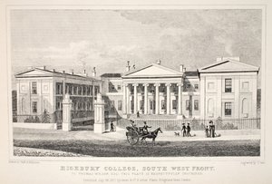 Highbury College, South West Front, do pub "London and its Environs in the 19th Century". Jones und Co., 1827-1829 de Thomas Hosmer Shepherd