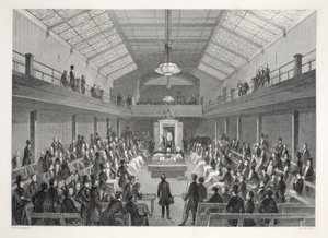 Câmara dos Comuns, do pub "London Interiors with their Costumes and Ceremonies". Joseph Mead, Londres, c.1843 (gravura em aço) de Thomas Hosmer Shepherd