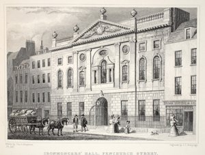 Ironmonger&39;s Hall, Fenchurch Street, do pub "London and its Environs in the 19th Century". Jones und Co., 1827-1829 de Thomas Hosmer Shepherd