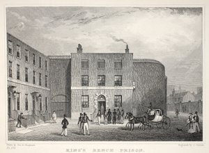 Prisão do Banco do Rei, Campos de São Jorge, do pub "Londres e seus arredores no século XIX". Jones und Co., 1827-1829 de Thomas Hosmer Shepherd