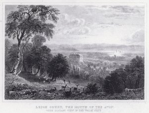 Leigh Court, a Boca da Avon, com Vista Distante da Costa Galesa (gravura) de Thomas Hosmer Shepherd