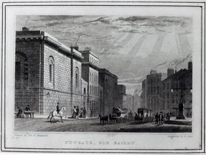 Prisão de Newgate e Old Bailey, gravada por Robert Acon, 1831 de Thomas Hosmer Shepherd