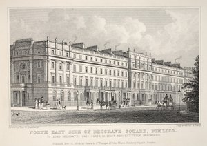 North East Side da Belgrave Square, Pimlico, do pub &39;London and its Environs in the 19th century&39;. Jones und Co., 1827-1829 de Thomas Hosmer Shepherd