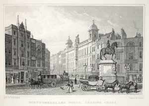 Northumberland House, Strand, do pub "London and its Environs in the 19th Century". Jones und Co., 1827-1829 de Thomas Hosmer Shepherd