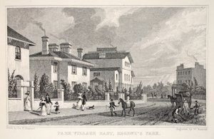 Park Village East, Regent&39;s Park, do pub "London and its Environs in the 19th Century". Jones und Co., 1827-1829 de Thomas Hosmer Shepherd