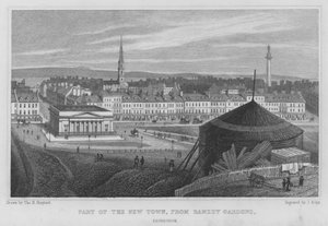Parte da Cidade Nova, de Ramsey Gardens, Edimburgo (gravura) de Thomas Hosmer Shepherd