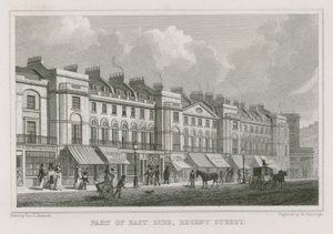Parte do lado leste da Regnet Street, Londres de Thomas Hosmer Shepherd