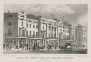 Parte do lado oeste da Regent Street, Londres de Thomas Hosmer Shepherd