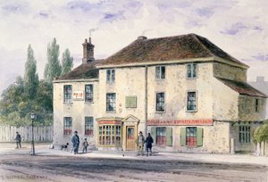 Pied Bull Public House, 1848 (wc no papel) de Thomas Hosmer Shepherd