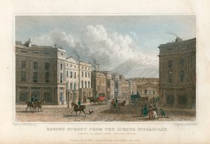 Regent Street do Circus Piccadilly, em Londres de Thomas Hosmer Shepherd