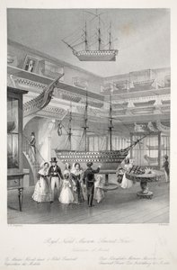 Museu Real da Marinha, Somerset House, do pub "London Interiors with their Costumes and Ceremonies". Joseph Mead, Londres, c.1843 (gravura em aço) de Thomas Hosmer Shepherd