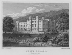 Scone Palace, Perthshire (gravura) de Thomas Hosmer Shepherd