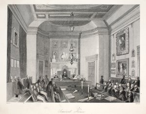 Somerset House, do pub "London Interiors with Costumes and Ceremonies". Joseph Mead, Londres, c.1843 (gravura em aço) de Thomas Hosmer Shepherd