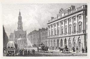 Somerset House, do pub "London and its Environs in the 19th Century". Jones und Co., 1827-1829 de Thomas Hosmer Shepherd