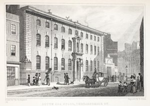 South Sea House, Threadneedle Street, do pub "London and its Environs in the 19th Century". Jones und Co., 1827-1829 de Thomas Hosmer Shepherd
