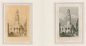 Igreja de Santa Maria, Wyndham Place e Reitoria do distrito de St Mary-le-bone de Thomas Hosmer Shepherd