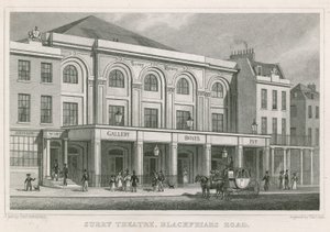Surrey Theatre, Blackfriars Road, Londres (gravura) de Thomas Hosmer Shepherd
