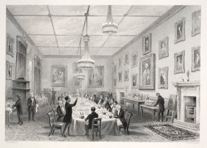Thatched-House, do pub "London Interiors com suas fantasias e cerimônias". Joseph Mead, Londres, c.1843 (gravura em aço) de Thomas Hosmer Shepherd