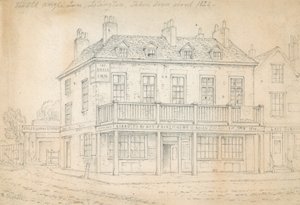 The Angel Inn, Islington (tinta no papel) de Thomas Hosmer Shepherd