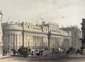 O Banco da Inglaterra, gravado por Louis-Jules Arnout (1814-68), pub. 1854 por E. Gambart und Co. (litografia) de Thomas Hosmer Shepherd