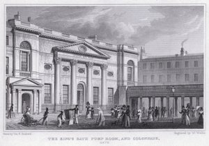 A Casa de Banho do Rei, e Colonnade, Bath (gravura) de Thomas Hosmer Shepherd