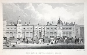 O King&39;s Mews, Charing Cross, de Londres e seus arredores no pub do século XIX. Jones und Co., 1827-1829 de Thomas Hosmer Shepherd
