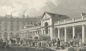 A fachada NW do novo mercado de Covent Garden, 1827-30 de Thomas Hosmer Shepherd