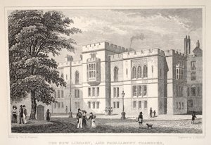 The New Library, e Parliament Chambers, do pub "London and its Environs in the 19th Century". Jones und Co., 1827-1829 de Thomas Hosmer Shepherd
