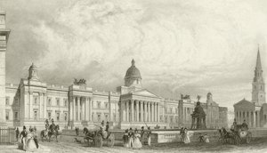 A nova galeria nacional, Trafalgar Square, Londres de Thomas Hosmer Shepherd