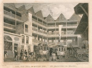 O Velho Touro e Boca Inn, St Martin&39;s-le-Grand, Londres de Thomas Hosmer Shepherd